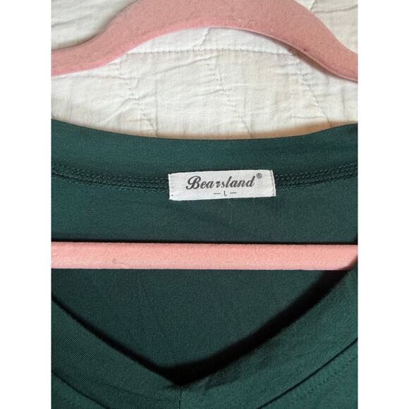 Bearsland Christmas Maternity Nursing Breastfeeding Dress Pockets Size Large - Picture 6 of 7